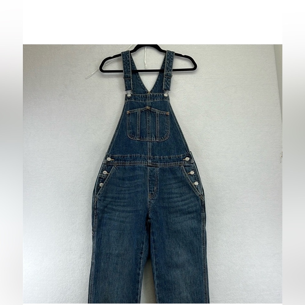Old Navy Slouchy Straight Medium Wash Denim Overalls